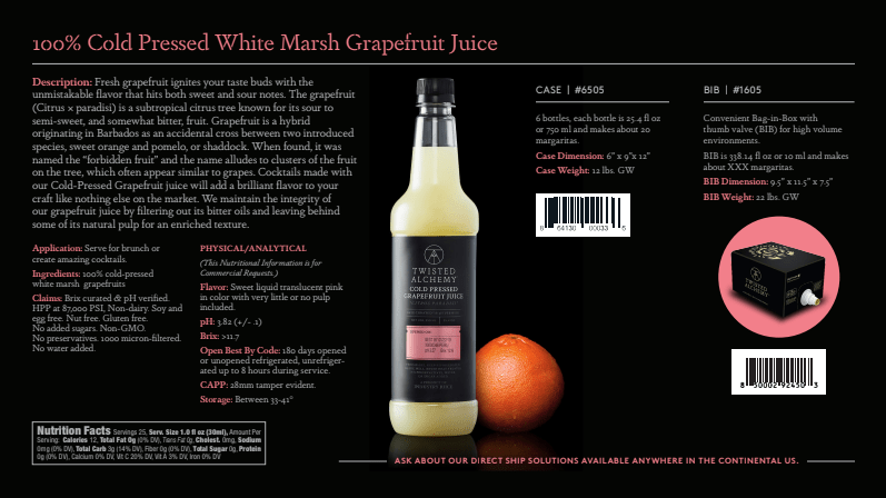 10L FRESH BIB™ - 100% GRAPEFRUIT JUICE COLD PRESSED - Twisted Alchemy