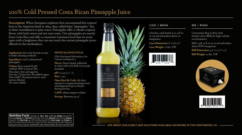 10L FRESH BIB™ - 100% PINEAPPLE JUICE COLD PRESSED - Twisted Alchemy