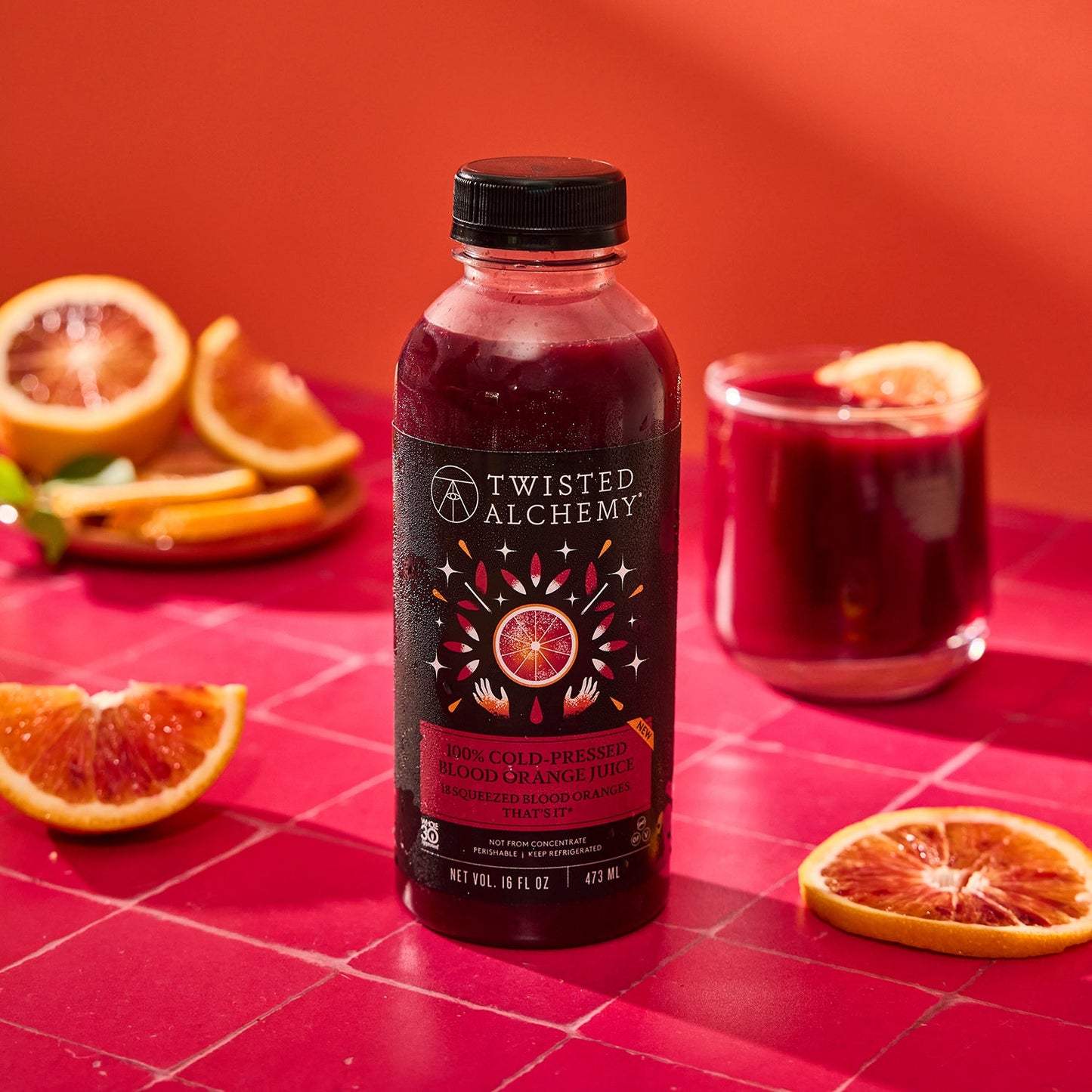 16oz 100% BLOOD ORANGE JUICE COLD PRESSED - Twisted Alchemy