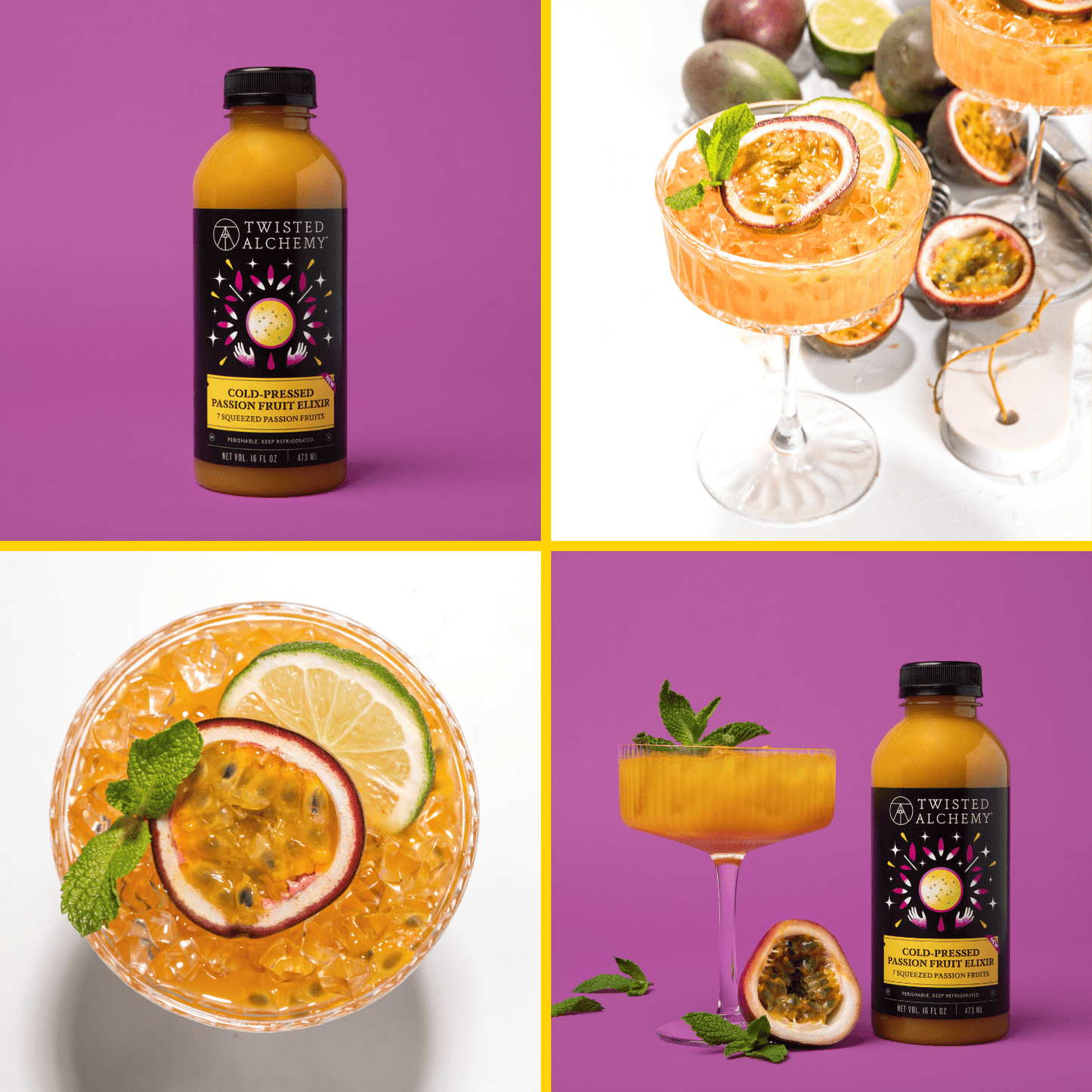 16oz PASSION FRUIT ELIXIR COLD PRESSED - Twisted Alchemy