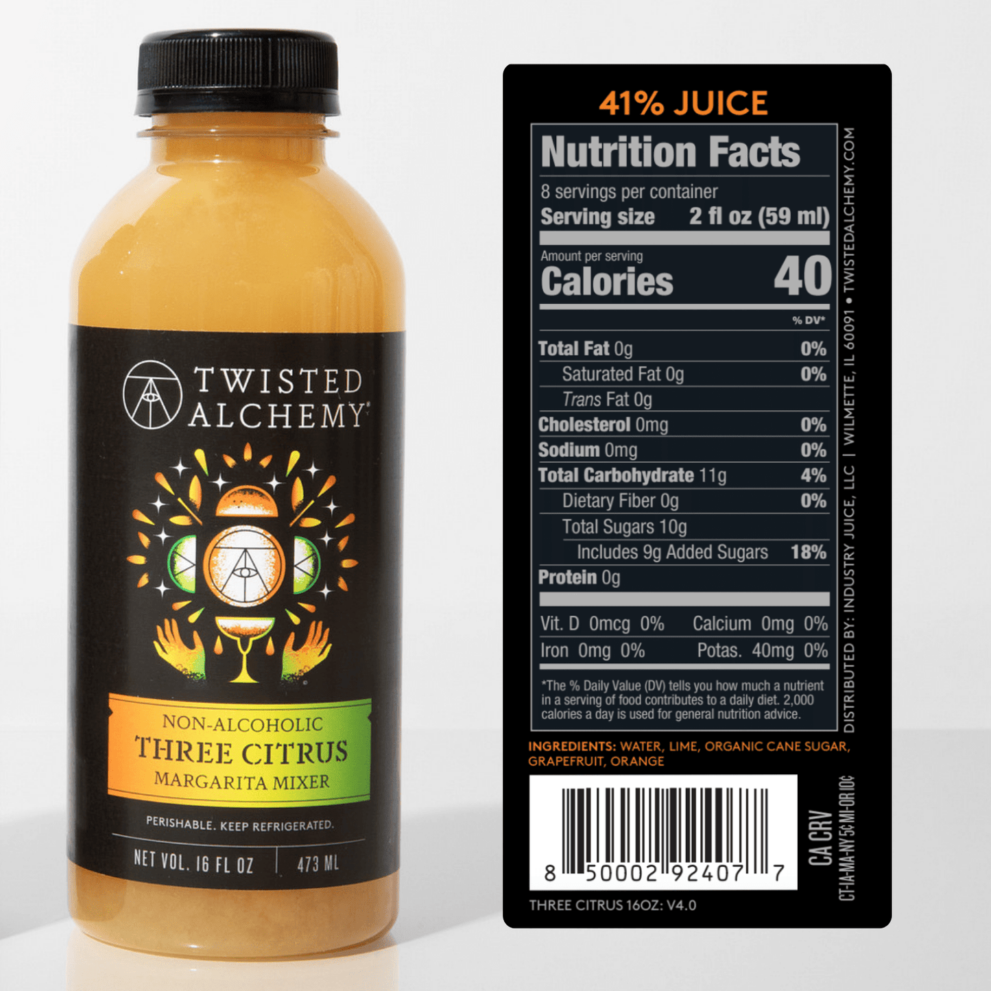 16oz THREE CITRUS MARGARITA MXER COLD PRESSED - Twisted Alchemy