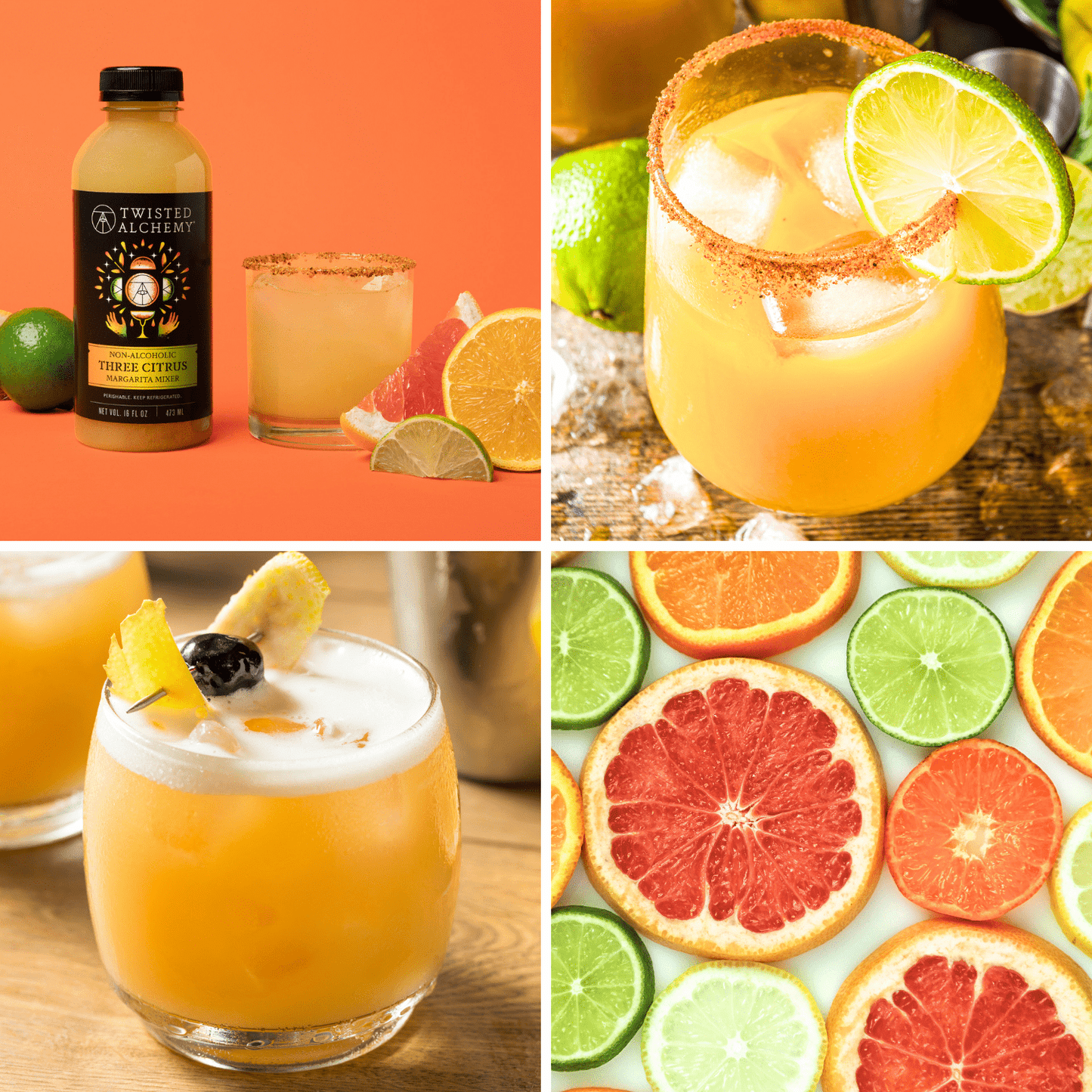 16oz THREE CITRUS MARGARITA MXER COLD PRESSED - Twisted Alchemy