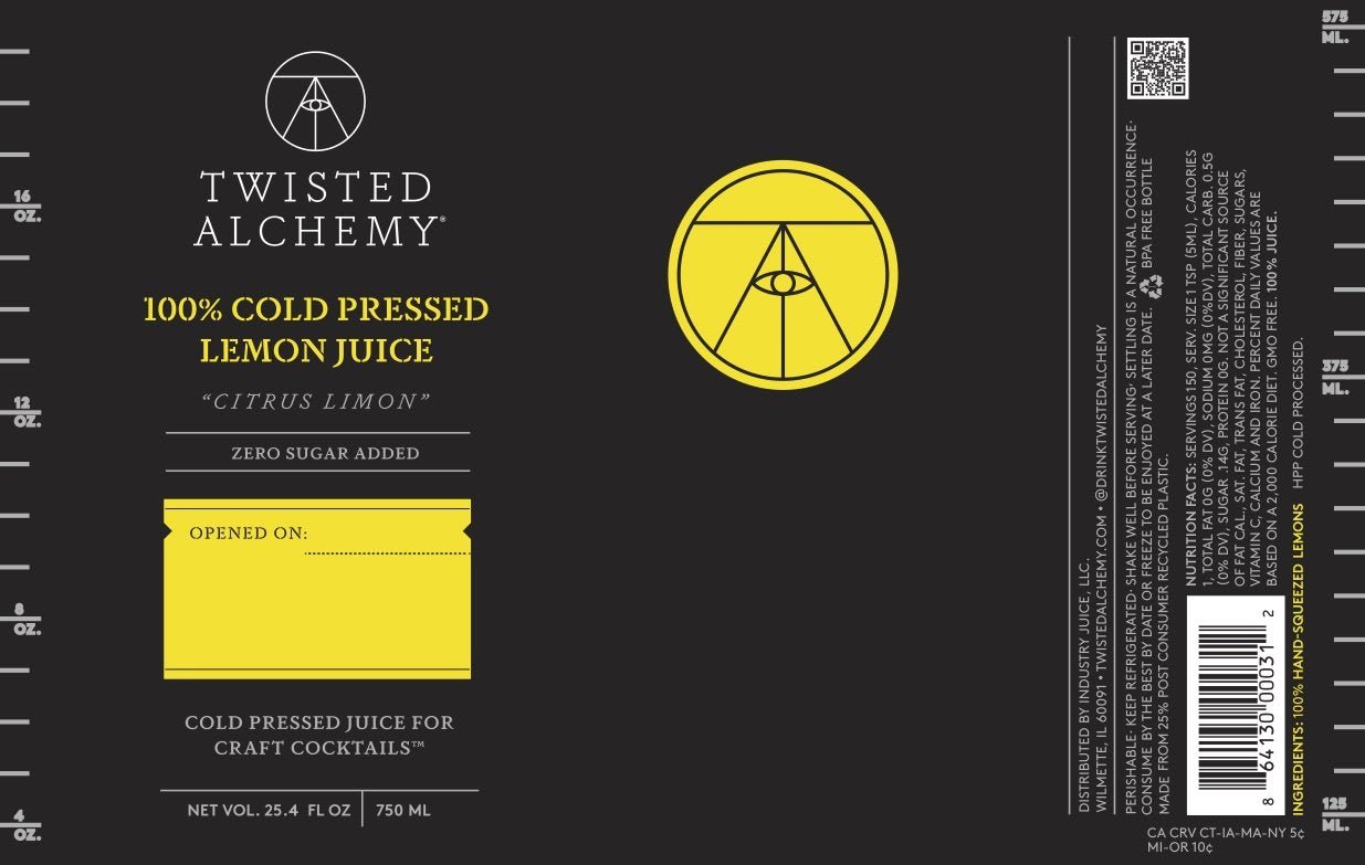 6 BOTTLES - 100% EUREKA LEMON JUICE FRESH COLD PRESSED - Twisted Alchemy