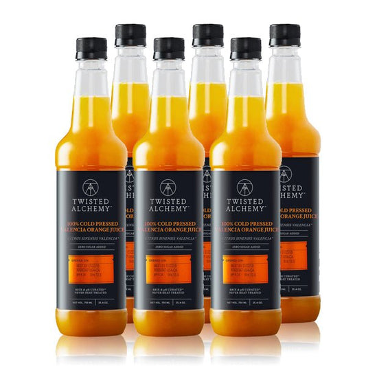 6 BOTTLES - 100% VALENCIA ORANGE JUICE FRESH COLD PRESSED - Twisted Alchemy