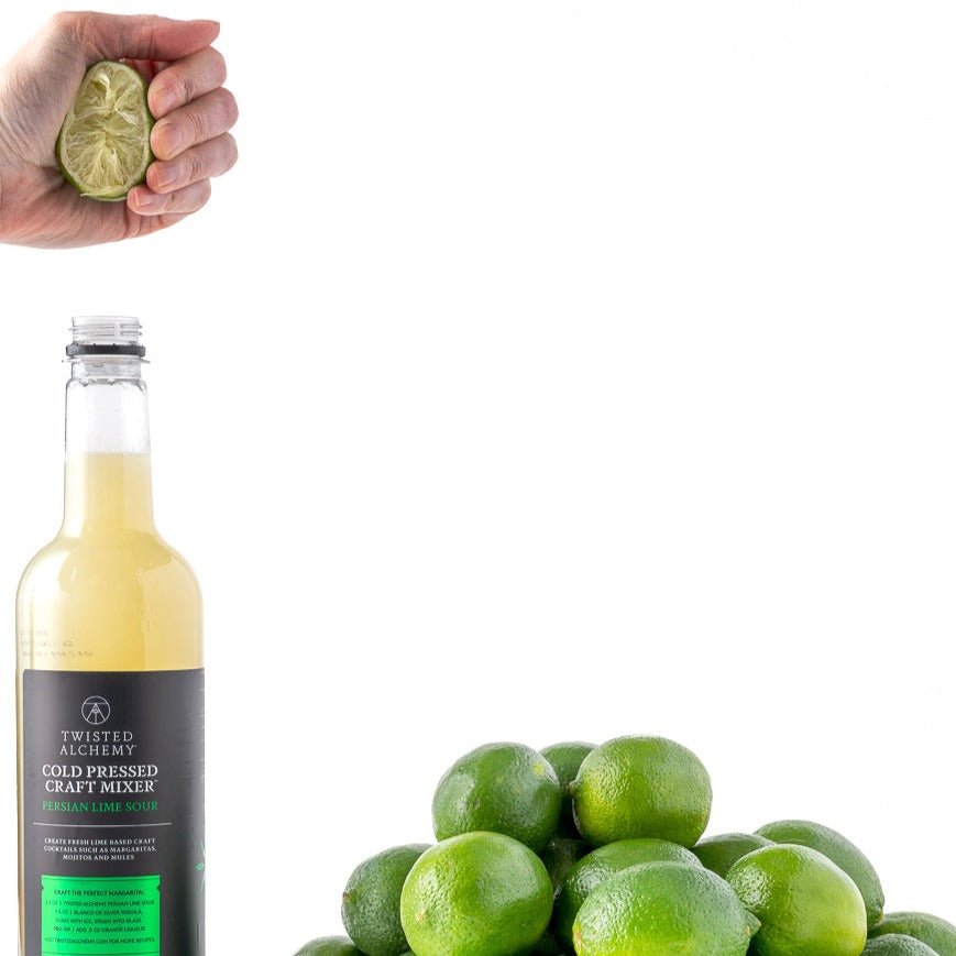 6 BOTTLES - LIME SOUR JUICE MIXER FRESH COLD PRESSED - Twisted Alchemy