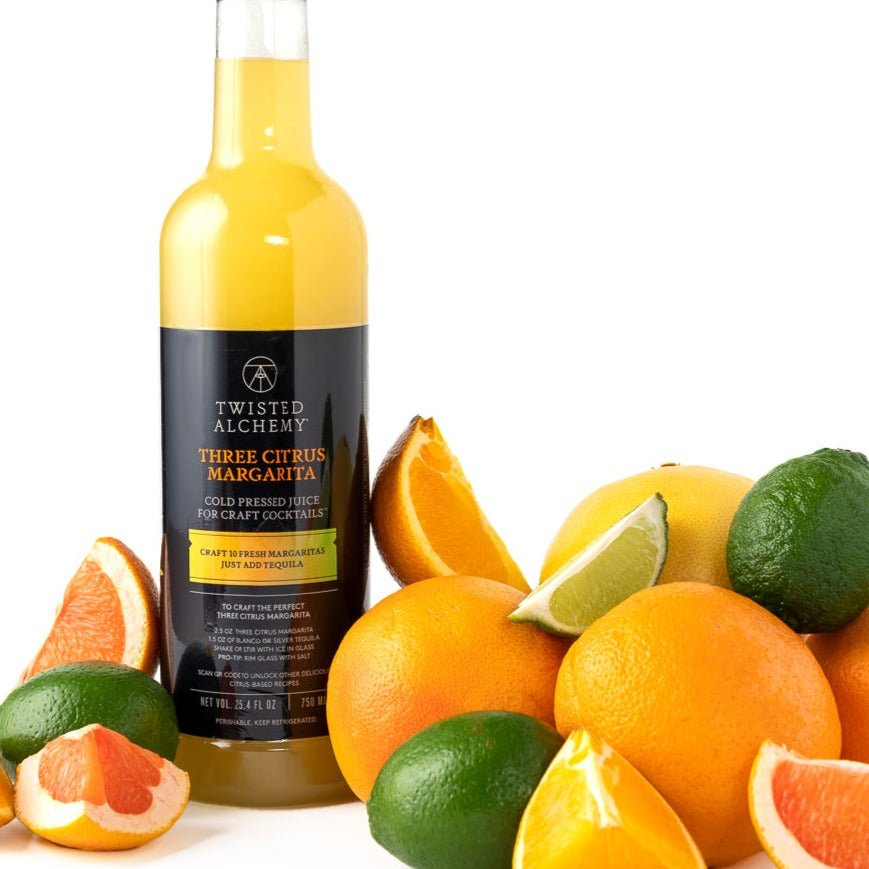 6 BOTTLES - THREE CITRUS MARGARITA JUICE MIXER FRESH COLD PRESSED - Twisted Alchemy