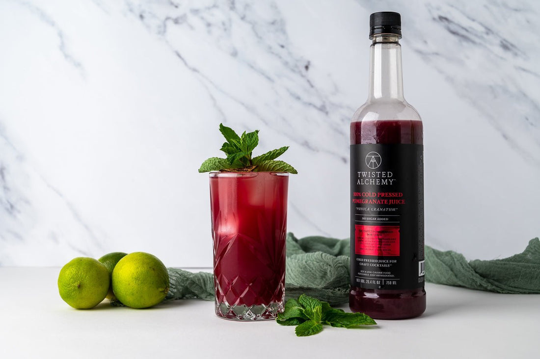 Non-Alc Pomegranate Mojito - Twisted Alchemy