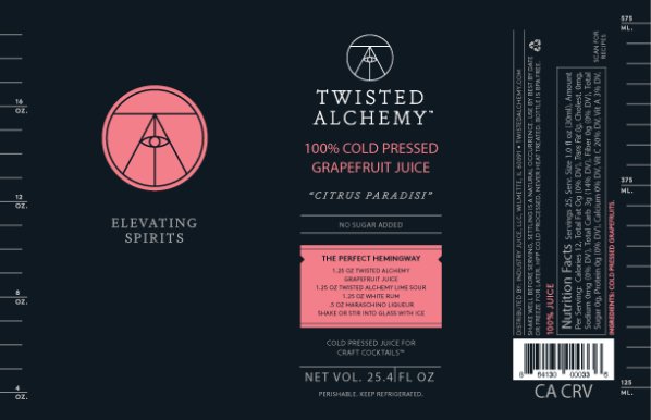 100% GRAPEFRUIT COLD PRESSED - Twisted Alchemy