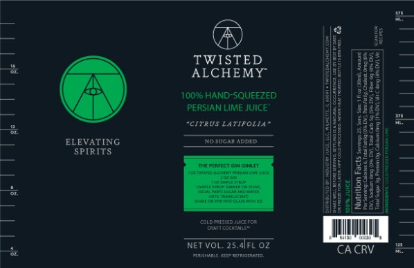 100% HAND - SQUEEZED PERSIAN LIME JUICE FRESH COLD PRESSED - Twisted Alchemy