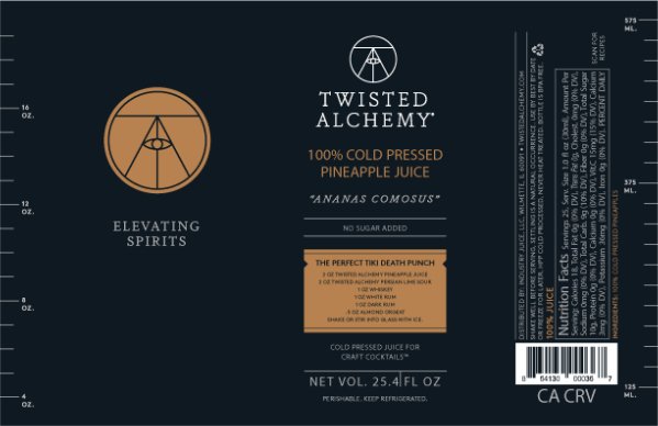 100% PINEAPPLE JUICE FRESH COLD PRESSED - Twisted Alchemy
