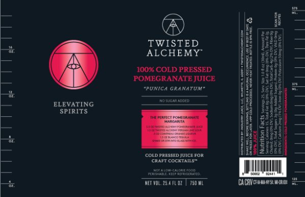 100% POMEGRANATE JUICE FRESH COLD PRESSED - Twisted Alchemy