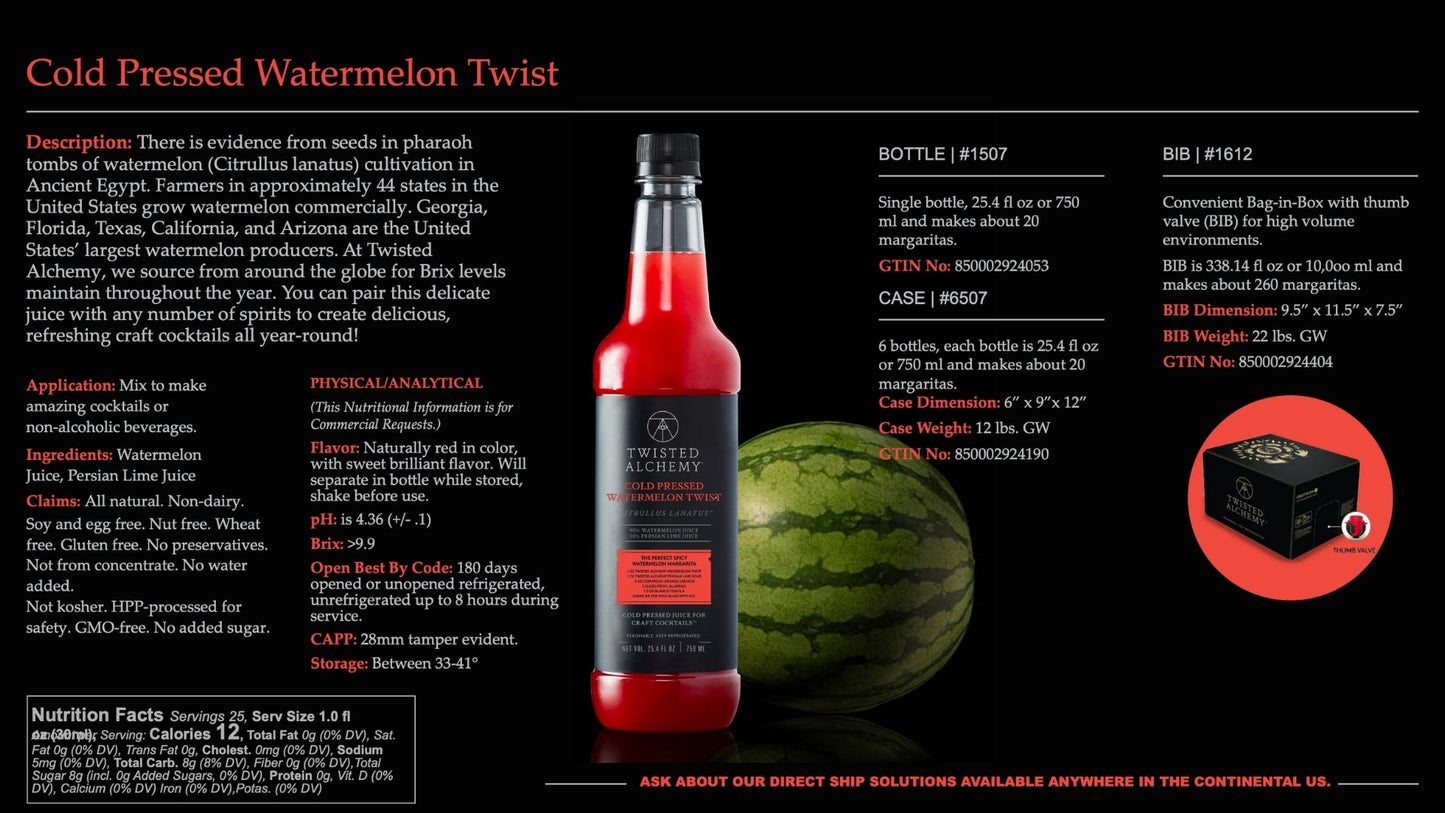 10L FRESH BIB™ - COLD PRESSED WATERMELON TWIST - Twisted Alchemy