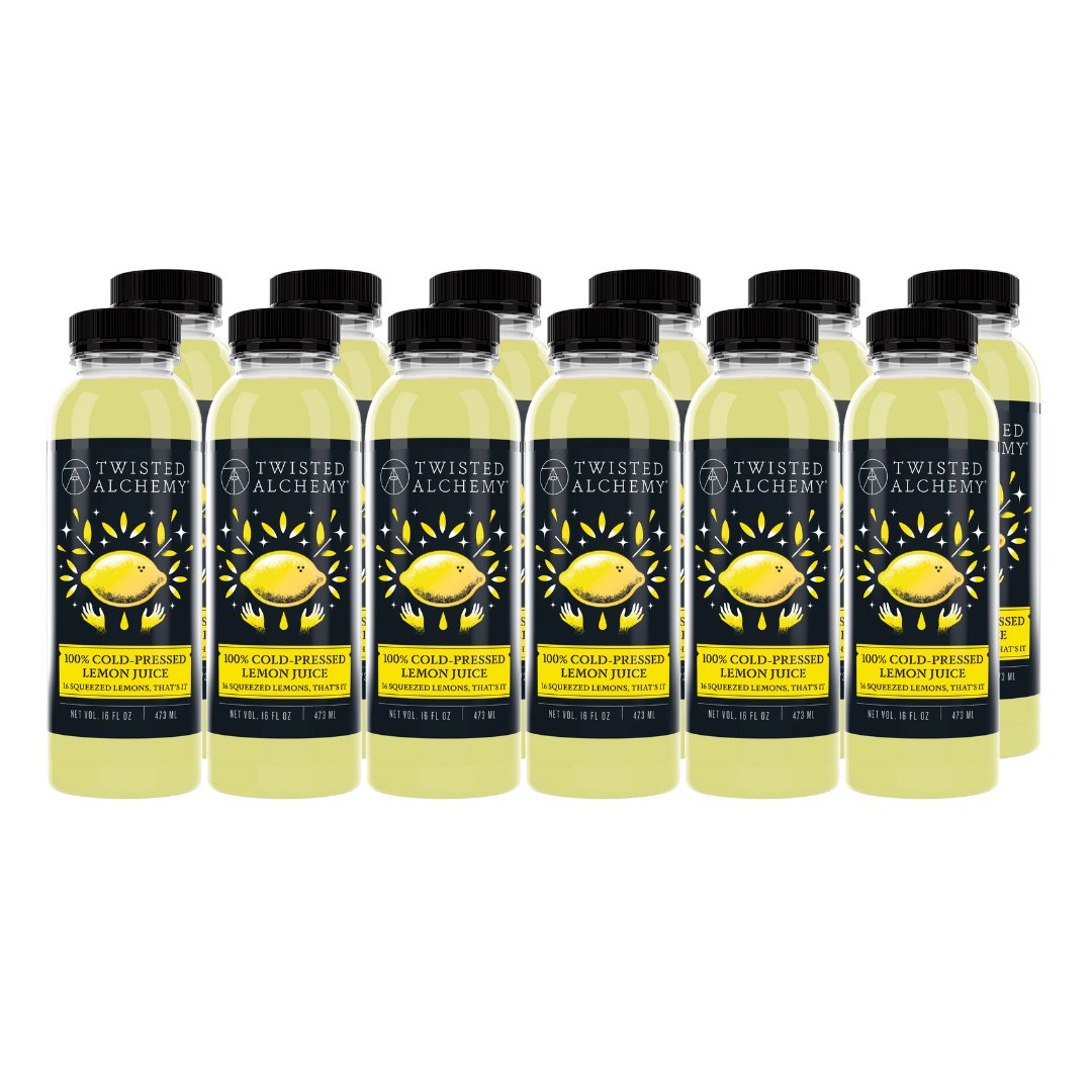 12 x 16oz 100% COLD PRESSED EUREKA LEMON JUICE CASE - Twisted Alchemy