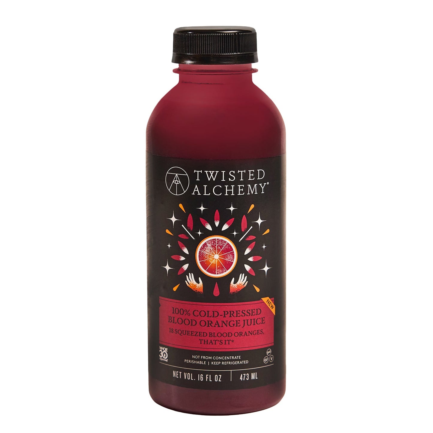 16oz 100% BLOOD ORANGE JUICE COLD PRESSED - Twisted Alchemy