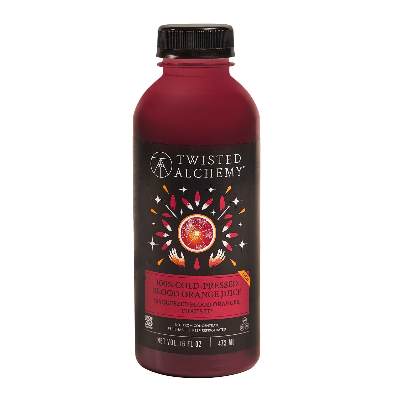 16oz 100% BLOOD ORANGE JUICE COLD PRESSED - Twisted Alchemy