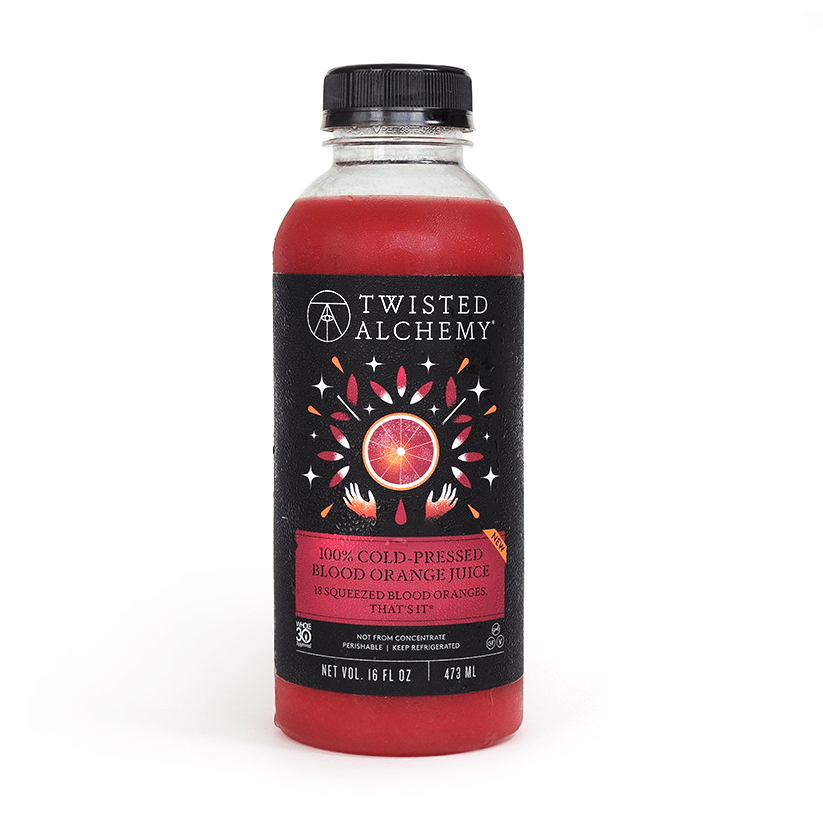 16oz 100% BLOOD ORANGE JUICE COLD PRESSED - Twisted Alchemy