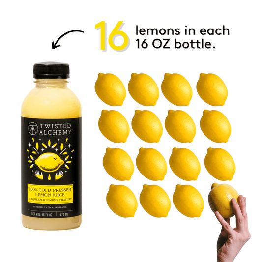 16oz 100% EUREKA LEMON JUICE COLD PRESSED - Twisted Alchemy