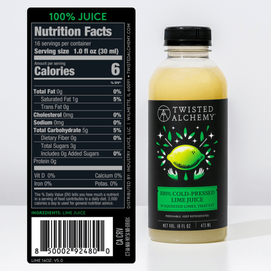 16oz 100% PERSIAN LIME JUICE COLD PRESSED - Twisted Alchemy