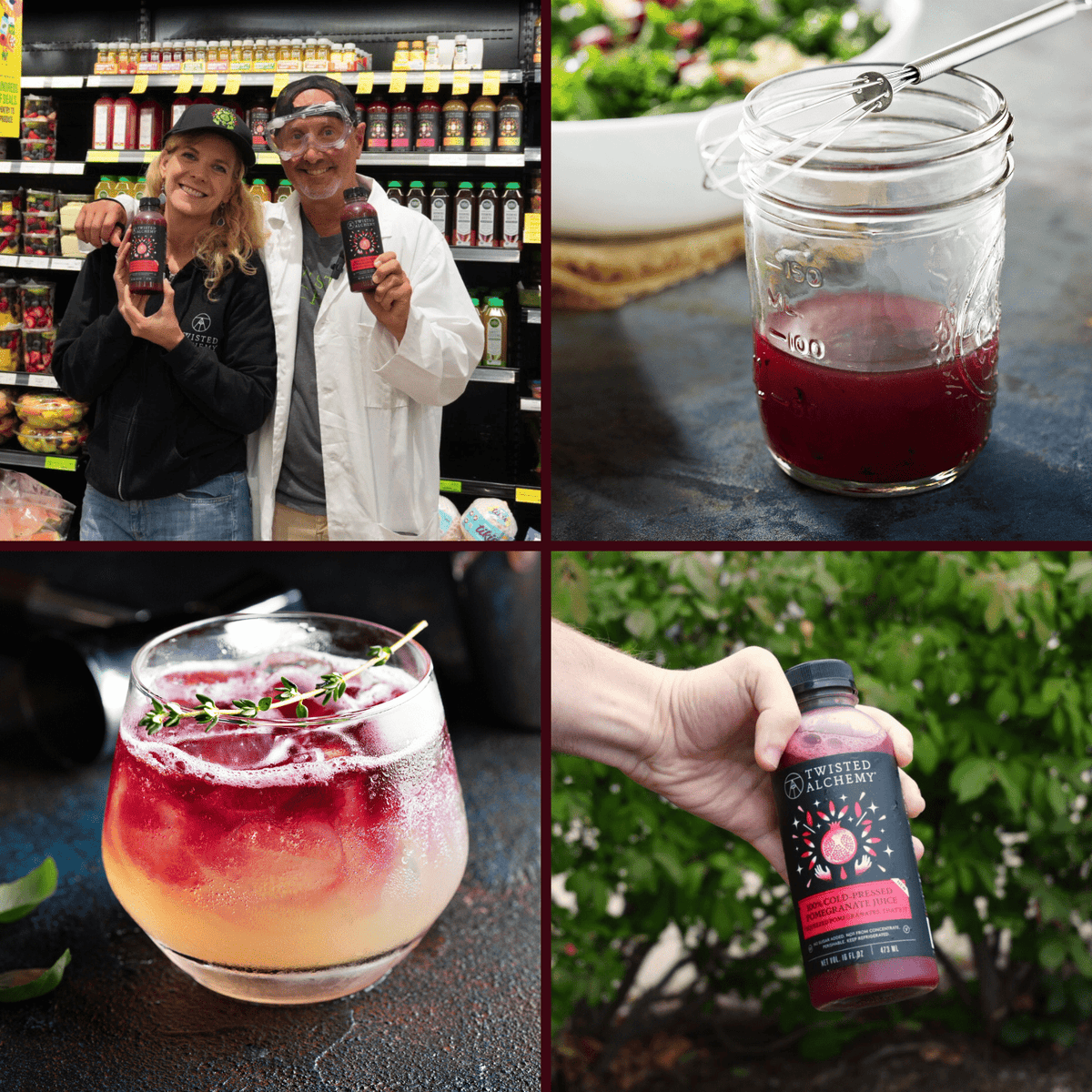 16oz 100% POMEGRANATE JUICE COLD PRESSED - Twisted Alchemy