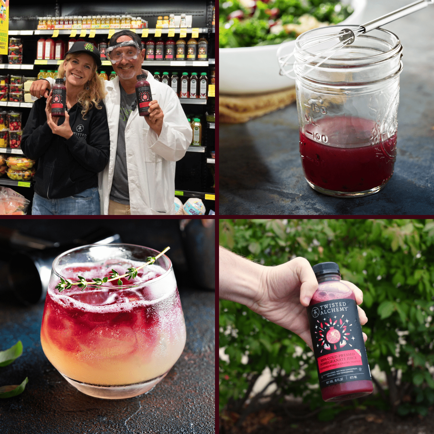 16oz 100% POMEGRANATE JUICE COLD PRESSED - Twisted Alchemy