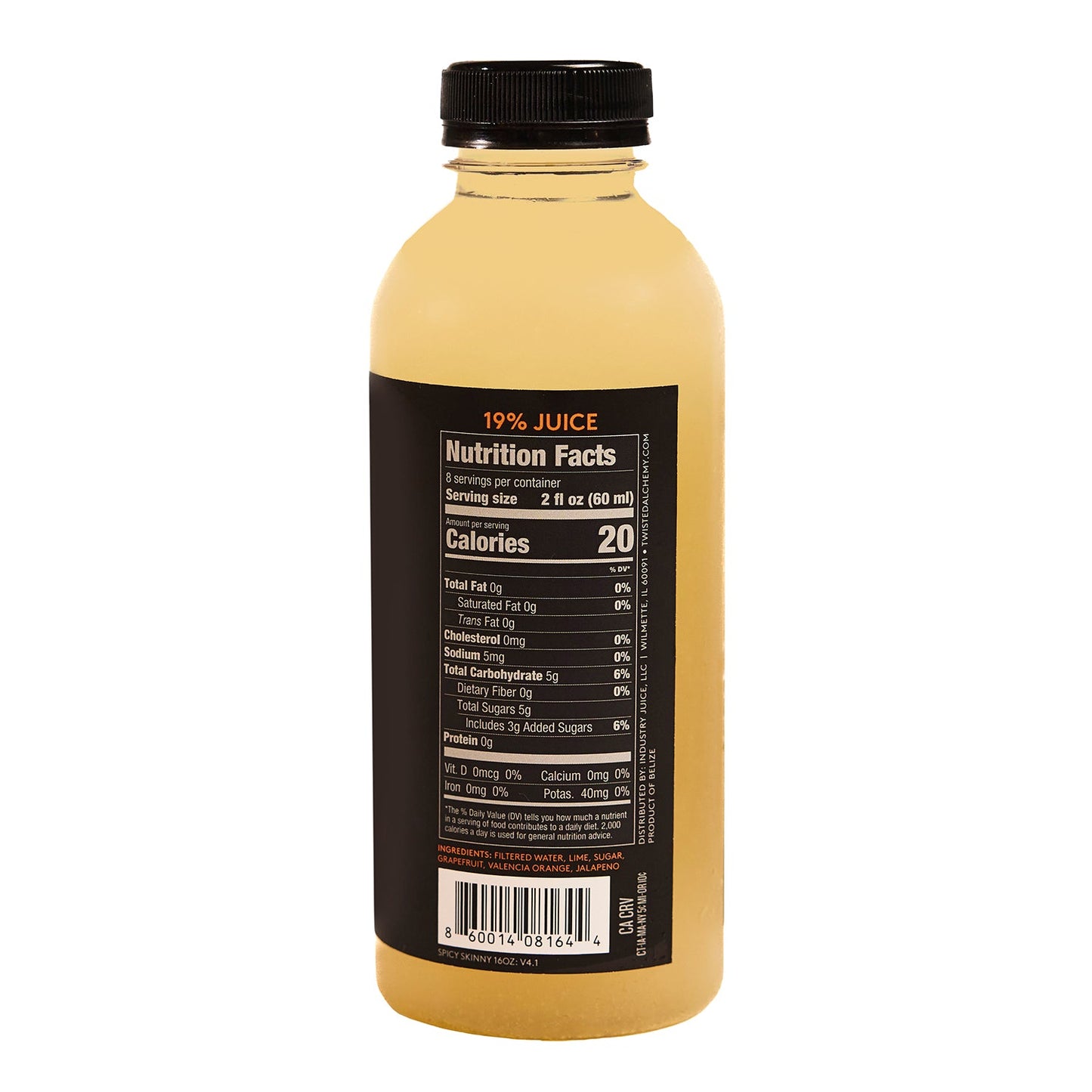 16oz SPICY SKINNY MARGARITA MIXER COLD PRESSED - Twisted Alchemy