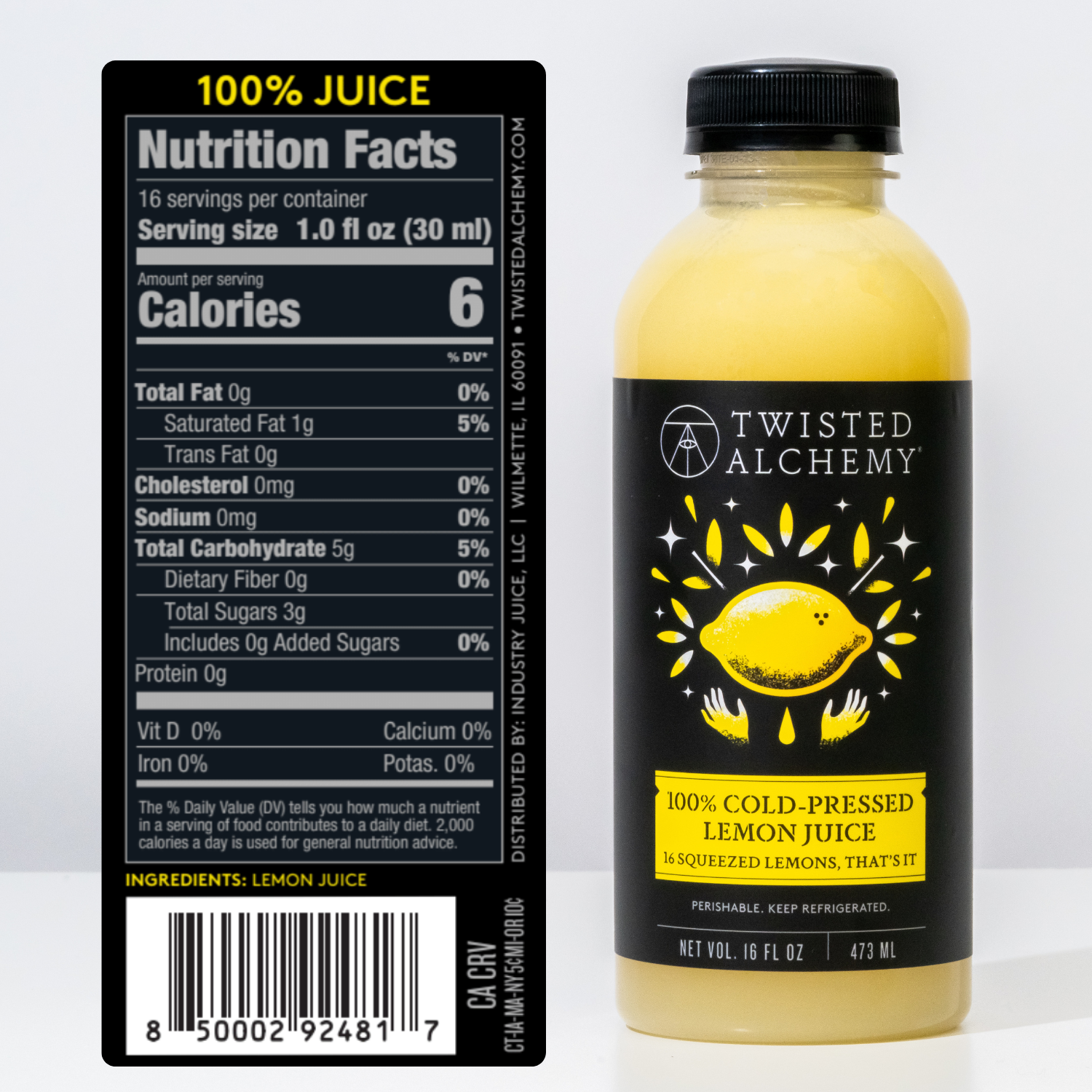 NFP Panel for 100% cold-pressed lime juice