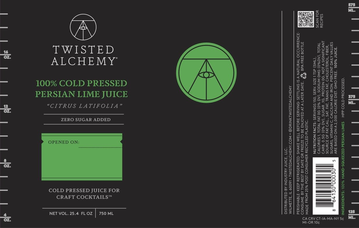 6 BOTTLES - 100% HAND SQUEEZED PERSIAN LIME JUICE FRESH COLD PRESSED - Twisted Alchemy
