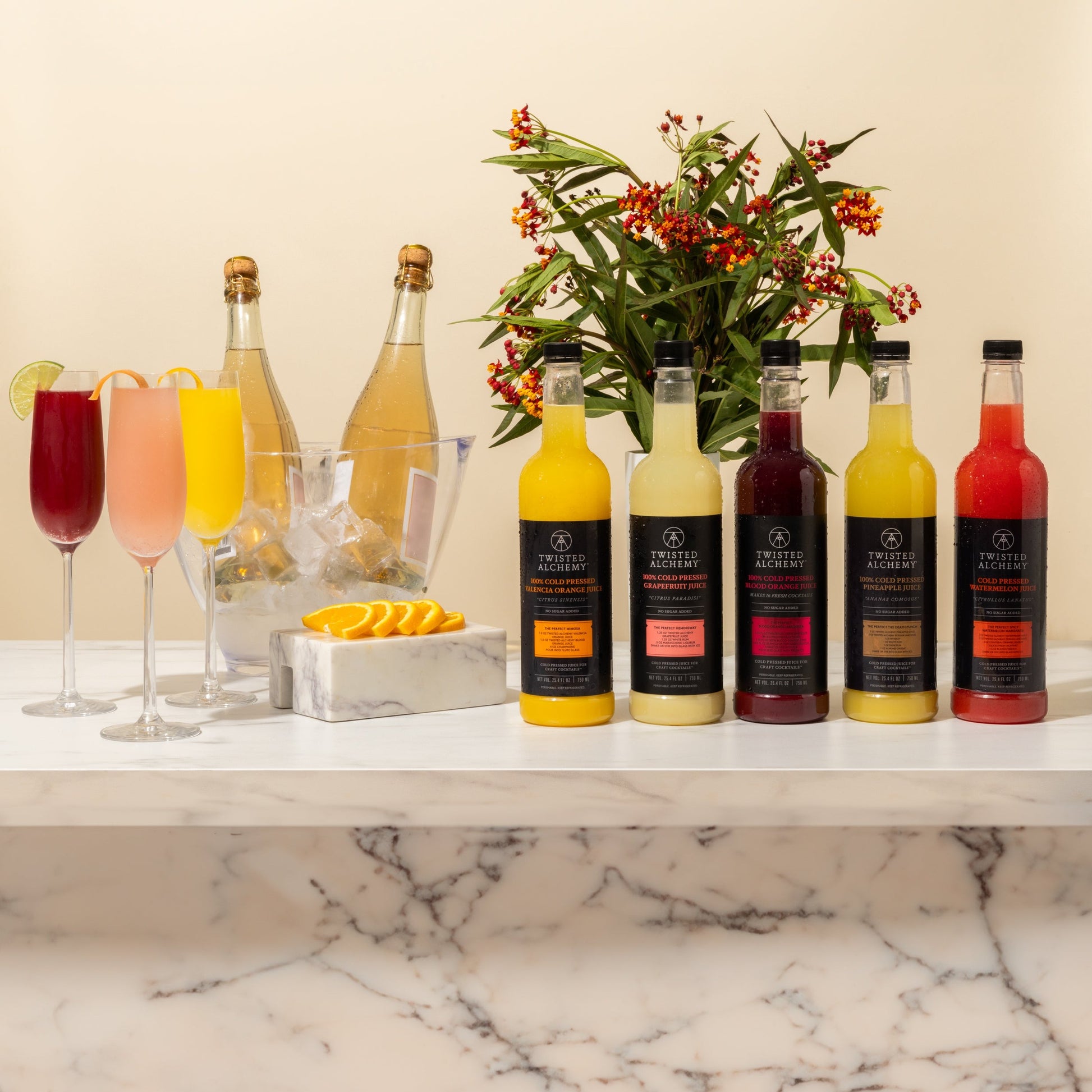 How To Set Up a Festive Mimosa Bar