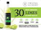 Twisted Alchemy lime bottle with a black cap and green label, shown on a white background with a large green promotional banner reading '30 Limes in every bottle!'.