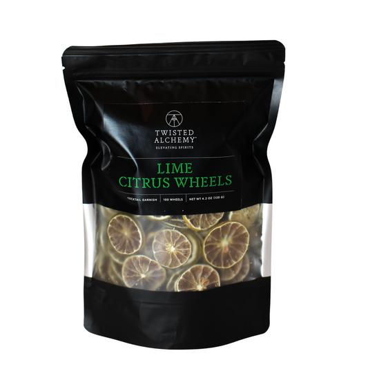 100 Pack Twisted Alchemy Lime Citrus Wheels Cocktail Garnish