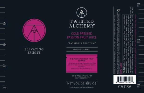 PASSION FRUIT JUICE FRESH COLD PRESSED - Twisted Alchemy