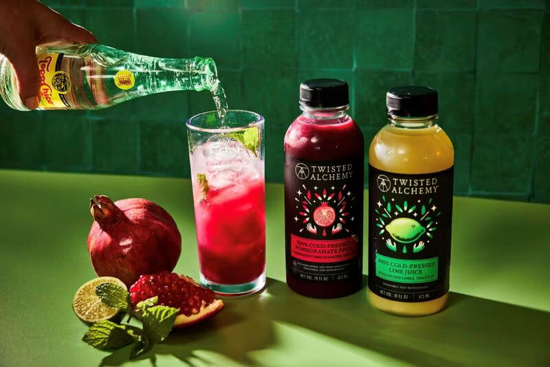 Twisted Alchemy Additive-Free Cold-Pressed Juices with Lime Juice  Pomegranate Juice