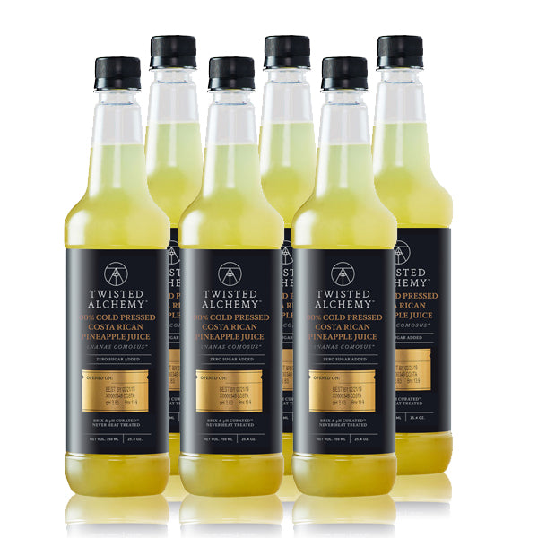 Six bottles of Twisted Alchemy Pineapple Juice